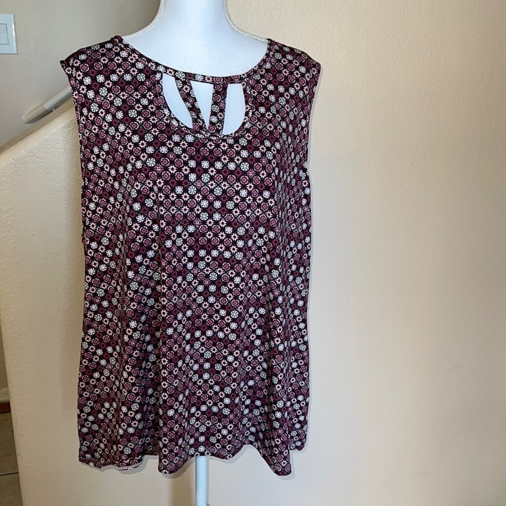 Avenue caged neckline tank top